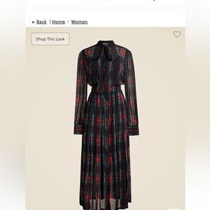 J. Crew Plaid Maxi Dress - Black and Red